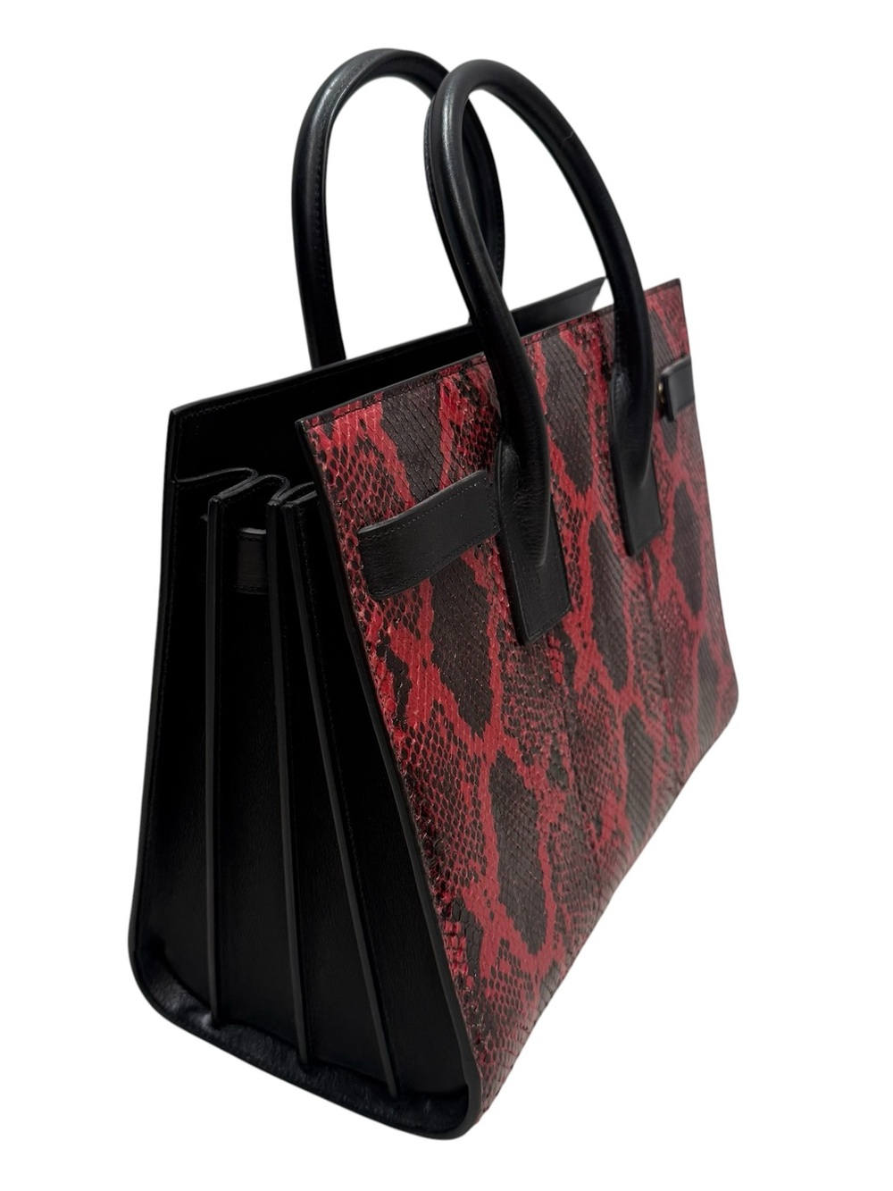 Saint Laurent YSL Sac Dejour Red Python Satchel 355153 LECJ1 - Picture 4 of 16
